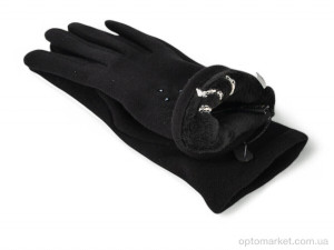 Рукавички жіночі 35-10 трикотаж black Paidi чорний  оптом от Optomarket