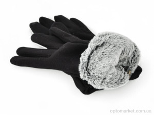 Рукавички жіночі 36-8 трикотаж black Paidi чорний  оптом от Optomarket