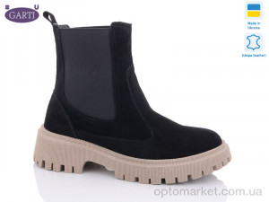 Купить Черевики жіночі 361 чорний замш беж мех Garti чорний
