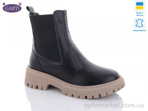 Купить Черевики жіночі 361 шкіра чорно-беж хутро Garti чорний