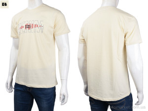 Футболка чоловічі 3707-0064-3 beige Daniel Jones бежевий  оптом от Optomarket