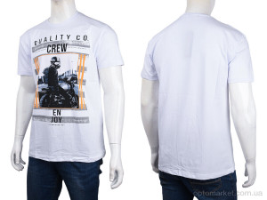 Футболка чоловічі 3707-0095-4 white Daniel Jones білий  оптом от Optomarket