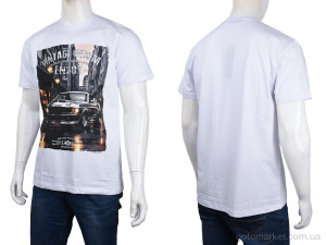 Футболка чоловічі 3707-104-6 white Daniel Jones білий  оптом от Optomarket