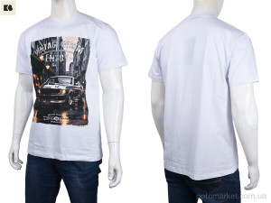 Футболка чоловічі 3707-104-6 white Daniel Jones білий  оптом от Optomarket