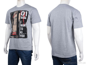 Футболка чоловічі 3707-110-7 grey Daniel Jones сірий  оптом от Optomarket