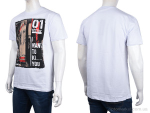 Футболка чоловічі 3707-110-8 white Daniel Jones білий  оптом от Optomarket