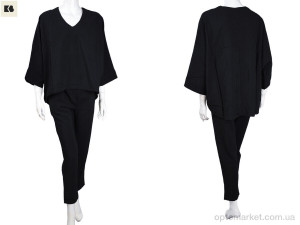 Костюм жіночі 3708-60384-1 black BIG чорний  оптом от Optomarket