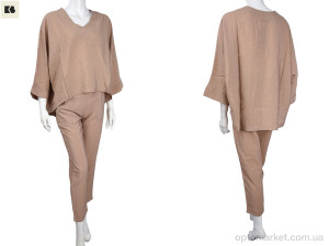 Костюм жіночі 3708-60384-2 beige BIG бежевий  оптом от Optomarket