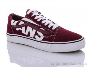 Купить Кросівки чоловічі 382A wine-red V-ans бордовий