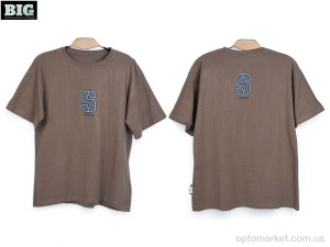 Футболка унісекс 3972-180-1 khaki BIG хакі  оптом от Optomarket