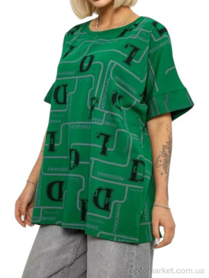 Футболка жіночі 4016 зелений Massmag зелений оптом от Optomarket