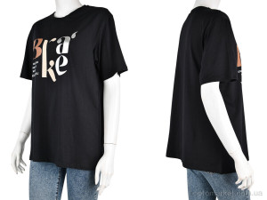 Футболка жіночі 4049-02-1 black Vonnavi чорний оптом от Optomarket