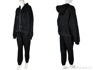 Спортивний костюм жіночі 4245-J042 black Evinos чорний  оптом от Optomarket