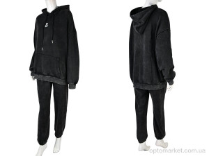 Спортивний костюм жіночі 4245-J048 black Evinos чорний  оптом от Optomarket