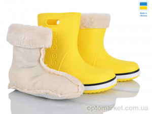 Чоботи з піни дитячі 4258-5021-8A Cross жовтий  оптом от Optomarket
