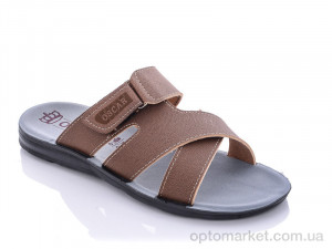 Купить Шльопанці чоловічі 43 змея бежевый Oscar коричневий