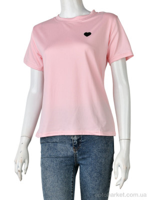 Купить Футболка жіночі 4349-Heart-3 pink Huajianiing рожевий