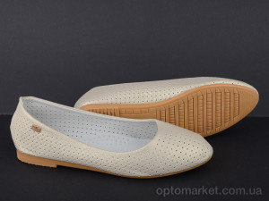 Балетки женские 48-12-3 Fuguishan золотой  оптом от Optomarket