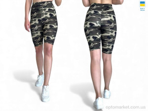 Купить Велосипедки жіночі 5711 комуфляж Sport style зелений