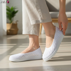 Балетки жіночі 5862-1-1 Aba білий  оптом от Optomarket