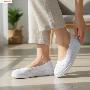 Балетки жіночі 5862-1-1 QQ&Панда білий  оптом от Optomarket