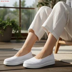 Балетки жіночі 5863-1-1 QQ&Панда білий  оптом от Optomarket