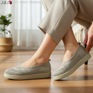 Балетки жіночі 5863-1-3 Aba зелений  оптом от Optomarket