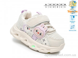 Кросівки дитячі 65047Y LED TOM.M бежевий  оптом от Optomarket