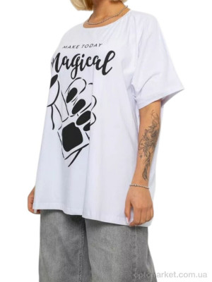 Футболка жіночі 6605 білий Massmag білий  оптом от Optomarket