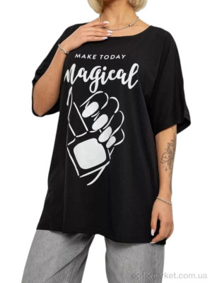 Футболка жіночі 6605 чорний Massmag чорний  оптом от Optomarket