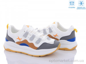 Купить Кросівки жіночі 6621 біло-помаранчевий КалориЯ білий