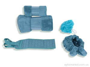 Купить Набори для ванної унісекс 66332 (10297) подарунковий набір green (70x140+50x100) Malloory Home зелений