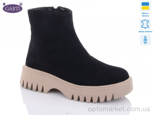 Купить Черевики жіночі 6722 чорний замш-беж хутро Garti чорний