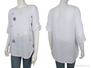 Блуза жіночі 709 (08506) white J.J.F. білий оптом от Optomarket