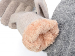 Рукавички жіночі 7103 ангора хутро mix Henu мікс  оптом от Optomarket