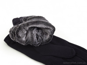 Рукавички чоловічі 73-4 трикотаж black Paidi чорний оптом от Optomarket