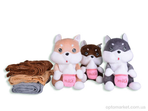 Пледи дитячі 7791 (12135) хаскі мілк іграшка (40х25)-плед 120x160 mix (brown, beige) Malloory Home мікс  оптом от Optomarket