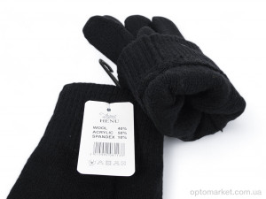 Рукавички чоловічі 8113 black Henu чорний  оптом от Optomarket