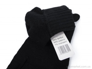 Рукавички чоловічі 8801 black Атюша чорний  оптом от Optomarket