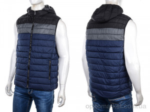 Жилетка чоловічі 88593 black QQN синій  оптом от Optomarket