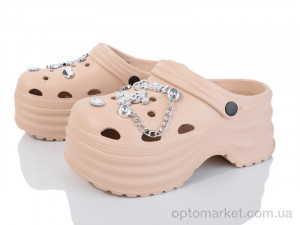 Купить Крокси жіночі 8897 beige Lion-Lu бежевий