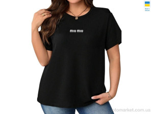 Футболка жіночі 9-1MU чорний M.u Miu чорний оптом от Optomarket