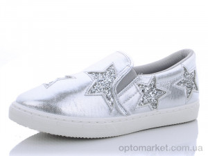 Купить Слипоны женские D7 silver CR серебряный