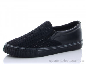 Купить Слипоны женские D8 black CR черный