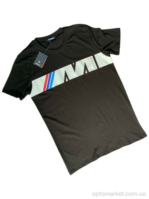 Футболка чоловічі A001-1 black B.W чорний  оптом от Optomarket