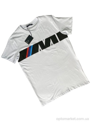 Футболка чоловічі A001-8 white B.W білий  оптом от Optomarket