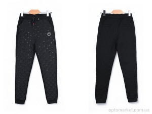Штани дитячі A041 black (09932) Витончена троянда чорний  оптом от Optomarket