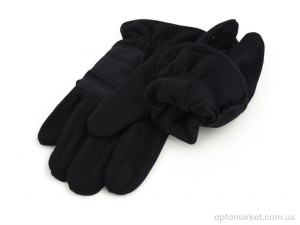 Рукавички чоловічі A12-AD01 black Number one чорний  оптом от Optomarket
