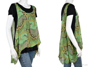 Футболка жіночі B0107-1 (10907) green DuDuBoBo зелений  оптом от Optomarket