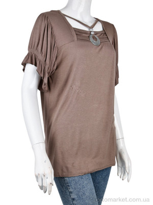 Купить Футболка жіночі B0109-1 (10921) brown DuDuBoBo коричневий
